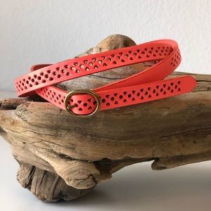 GAP Neon Eyelet Leather Skinny Belt